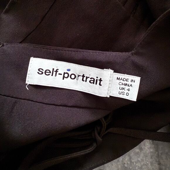 Self-Portrait Ottoman Square Neck Open Back Top Black Size 0 EUC - Picture 7 of 9